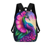 sinyumoney 17inch Colorful Peacock Artwork-1 Mochila Escolar Infantil Con Estampado 3D, Mochila Escolar Informal Para Niños De Primaria Y Secundaria