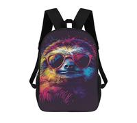 sinyumoney 17inch Colorful Sloth Sunglasses Art Print Mochila Escolar Infantil Con Estampado 3D, Mochila Escolar Informal Para Niños De Primaria Y Secundaria