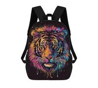 sinyumoney 17inch Colorful Tiger Portrait Art Print Mochila Escolar Infantil Con Estampado 3D, Mochila Escolar Informal Para Niños De Primaria Y Secundaria