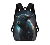 sinyumoney 17inch Cosmic Bull with Galaxy Fur Mochila Escolar Infantil Con Estampado 3D, Mochila Escolar Informal Para Niños De Primaria Y Secundaria