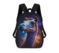 sinyumoney 17inch Cosmic Camel Portrait-3 Mochila Escolar Infantil Con Estampado 3D, Mochila Escolar Informal Para Niños De Primaria Y Secundaria