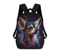 sinyumoney 17inch Cosmic Chihuahua Portrait-2 Mochila Escolar Infantil Con Estampado 3D, Mochila Escolar Informal Para Niños De Primaria Y Secundaria