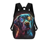 sinyumoney 17inch Cosmic Dog Glasses Art Print Mochila Escolar Infantil Con Estampado 3D, Mochila Escolar Informal Para Niños De Primaria Y Secundaria