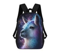 sinyumoney 17inch Cosmic Llama Portrait-3 Mochila Escolar Infantil Con Estampado 3D, Mochila Escolar Informal Para Niños De Primaria Y Secundaria