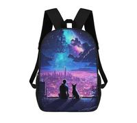 sinyumoney 17inch Cosmic Night Mochila Escolar Infantil Con Estampado 3D, Mochila Escolar Informal Para Niños De Primaria Y Secundaria