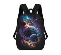sinyumoney 17inch Cosmic Planets Wallpaper Mochila Escolar Infantil Con Estampado 3D, Mochila Escolar Informal Para Niños De Primaria Y Secundaria