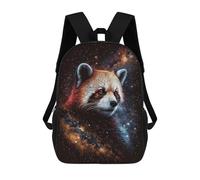 sinyumoney 17inch Cosmic Red Panda Art Print-13 Mochila Escolar Infantil Con Estampado 3D, Mochila Escolar Informal Para Niños De Primaria Y Secundaria