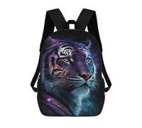 sinyumoney 17inch Cosmic Tiger Portrait-6 Mochila Escolar Infantil Con Estampado 3D, Mochila Escolar Informal Para Niños De Primaria Y Secundaria