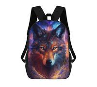 sinyumoney 17inch Cosmic Wolf Portrait-53 Mochila Escolar Infantil Con Estampado 3D, Mochila Escolar Informal Para Niños De Primaria Y Secundaria