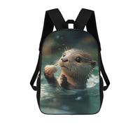 sinyumoney 17inch Cute Baby Otter with Seashell Mochila Escolar Infantil Con Estampado 3D, Mochila Escolar Informal Para Niños De Primaria Y Secundaria