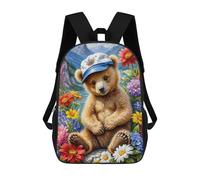 sinyumoney 17inch Cute Bear with Flowers Mochila Escolar Infantil Con Estampado 3D, Mochila Escolar Informal Para Niños De Primaria Y Secundaria