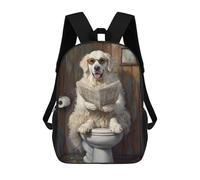 sinyumoney 17inch Dog Reading Newspaper on Toilet-37 Mochila Escolar Infantil Con Estampado 3D, Mochila Escolar Informal Para Niños De Primaria Y Secundaria