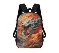 sinyumoney 17inch Dragon Fire Artwork Mochila Escolar Infantil Con Estampado 3D, Mochila Escolar Informal Para Niños De Primaria Y Secundaria