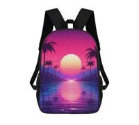 sinyumoney 17inch Electric Horizon Hues Mochila Escolar Infantil Con Estampado 3D, Mochila Escolar Informal Para Niños De Primaria Y Secundaria