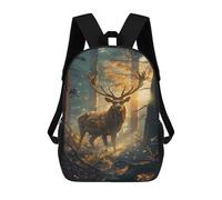 sinyumoney 17inch Enchanted Forest Deer-2 Mochila Escolar Infantil Con Estampado 3D, Mochila Escolar Informal Para Niños De Primaria Y Secundaria