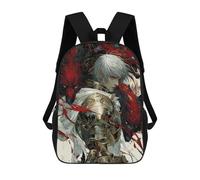 sinyumoney 17inch Fantasy Warrior with Wolves Art Print Mochila Escolar Infantil Con Estampado 3D, Mochila Escolar Informal Para Niños De Primaria Y Secundaria