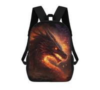sinyumoney 17inch Fiery Dragon Artwork -2 Mochila Escolar Infantil Con Estampado 3D, Mochila Escolar Informal Para Niños De Primaria Y Secundaria