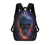 sinyumoney 17inch Flaming Skull Artwork -7 Mochila Escolar Infantil Con Estampado 3D, Mochila Escolar Informal Para Niños De Primaria Y Secundaria