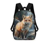 sinyumoney 17inch Fox Art Print - Wildlife Decor Mochila Escolar Infantil Con Estampado 3D, Mochila Escolar Informal Para Niños De Primaria Y Secundaria