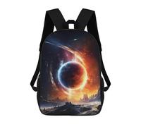sinyumoney 17inch Galactic Eclipse Celestial Dance Mochila Escolar Infantil Con Estampado 3D, Mochila Escolar Informal Para Niños De Primaria Y Secundaria