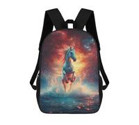 sinyumoney 17inch Galactic Horse Splash Mochila Escolar Infantil Con Estampado 3D, Mochila Escolar Informal Para Niños De Primaria Y Secundaria