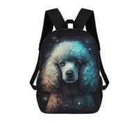 sinyumoney 17inch Galactic Poodle Portrait Mochila Escolar Infantil Con Estampado 3D, Mochila Escolar Informal Para Niños De Primaria Y Secundaria
