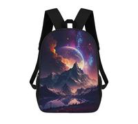 sinyumoney 17inch Galactic Reflections Mountain Majesty Mochila Escolar Infantil Con Estampado 3D, Mochila Escolar Informal Para Niños De Primaria Y Secundaria