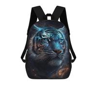 sinyumoney 17inch Galactic Tiger Portrait -18 Mochila Escolar Infantil Con Estampado 3D, Mochila Escolar Informal Para Niños De Primaria Y Secundaria