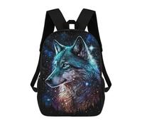 sinyumoney 17inch Galactic Wolf Art Print -1 Mochila Escolar Infantil Con Estampado 3D, Mochila Escolar Informal Para Niños De Primaria Y Secundaria