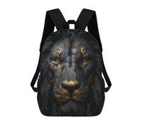 sinyumoney 17inch Golden Black Lion Art Print Mochila Escolar Infantil Con Estampado 3D, Mochila Escolar Informal Para Niños De Primaria Y Secundaria