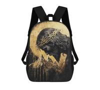 sinyumoney 17inch Golden Crown of Thorns Art Print Mochila Escolar Infantil Con Estampado 3D, Mochila Escolar Informal Para Niños De Primaria Y Secundaria