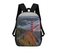 sinyumoney 17inch Golden Gate Bridge View Mochila Escolar Infantil Con Estampado 3D, Mochila Escolar Informal Para Niños De Primaria Y Secundaria