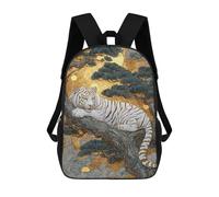 sinyumoney 17inch Golden Tiger Art Print Mochila Escolar Infantil Con Estampado 3D, Mochila Escolar Informal Para Niños De Primaria Y Secundaria