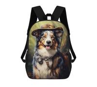 sinyumoney 17inch Hiker Australian Shepherd Mochila Escolar Infantil Con Estampado 3D, Mochila Escolar Informal Para Niños De Primaria Y Secundaria