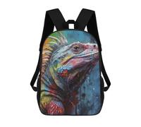 sinyumoney 17inch Iguana Painting Mochila Escolar Infantil Con Estampado 3D, Mochila Escolar Informal Para Niños De Primaria Y Secundaria