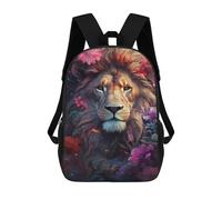 sinyumoney 17inch Lion Flowers Fantasy Artwork Mochila Escolar Infantil Con Estampado 3D, Mochila Escolar Informal Para Niños De Primaria Y Secundaria