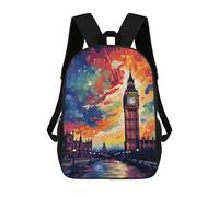 sinyumoney 17inch London Skyline with Big Ben Mochila Escolar Infantil Con Estampado 3D, Mochila Escolar Informal Para Niños De Primaria Y Secundaria