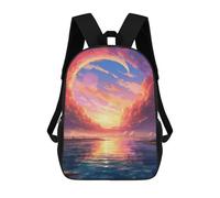 sinyumoney 17inch Magical Sunset Skyline Mochila Escolar Infantil Con Estampado 3D, Mochila Escolar Informal Para Niños De Primaria Y Secundaria