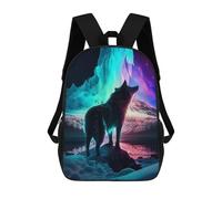 sinyumoney 17inch Magical Wolf in Snowy Landscape Mochila Escolar Infantil Con Estampado 3D, Mochila Escolar Informal Para Niños De Primaria Y Secundaria