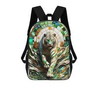sinyumoney 17inch Mochila Escolar Para Niñas Abstract White Tiger Art Mochila Escolar Impresa En 3D Para Niños Mochila Informal Para El Día A Día Para Estudiantes De Secundaria