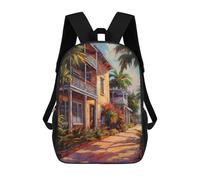 sinyumoney 17inch Mochila Escolar Para Niñas Art District Miami USA Mochila Escolar Impresa En 3D Para Niños Mochila Informal Para El Día A Día Para Estudiantes De Secundaria
