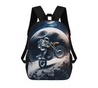 sinyumoney 17inch Mochila Escolar Para Niñas Astronaut Riding Motorbike Mochila Escolar Impresa En 3D Para Niños Mochila Informal Para El Día A Día Para Estudiantes De Secundaria