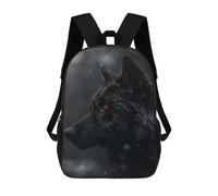 sinyumoney 17inch Mochila Escolar Para Niñas Black Wolf Red Eyes Mochila Escolar Impresa En 3D Para Niños Mochila Informal Para El Día A Día Para Estudiantes De Secundaria
