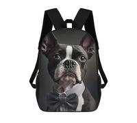 sinyumoney 17inch Mochila Escolar Para Niñas Boston Terrier Dog Mochila Escolar Impresa En 3D Para Niños Mochila Informal Para El Día A Día Para Estudiantes De Secundaria