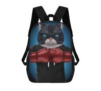 sinyumoney 17inch Mochila Escolar Para Niñas Boxer Tuxedo Cat Mochila Escolar Impresa En 3D Para Niños Mochila Informal Para El Día A Día Para Estudiantes De Secundaria