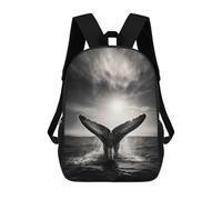 sinyumoney 17inch Mochila Escolar Para Niñas Breaching Whale Mochila Escolar Impresa En 3D Para Niños Mochila Informal Para El Día A Día Para Estudiantes De Secundaria