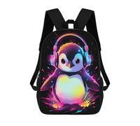 sinyumoney 17inch Mochila Escolar Para Niñas Colorful Penguin Mochila Escolar Impresa En 3D Para Niños Mochila Informal Para El Día A Día Para Estudiantes De Secundaria