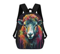 sinyumoney 17inch Mochila Escolar Para Niñas Colorful Sheep With Drips Mochila Escolar Impresa En 3D Para Niños Mochila Informal Para El Día A Día Para Estudiantes De Secundaria