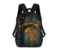 sinyumoney 17inch Mochila Escolar Para Niñas Colourful Gecko Mochila Escolar Impresa En 3D Para Niños Mochila Informal Para El Día A Día Para Estudiantes De Secundaria