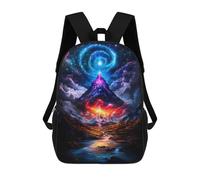 sinyumoney 17inch Mochila Escolar Para Niñas Cosmic Mountain Landscape Mochila Escolar Impresa En 3D Para Niños Mochila Informal Para El Día A Día Para Estudiantes De Secundaria